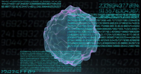 Image of digital data processing over globe