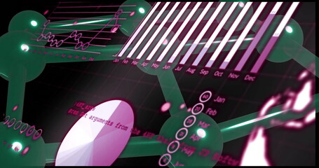 Image of scientific data processing over dna strand