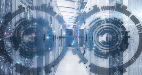 Image of scopes and data processing over computer servers