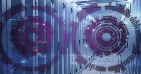 Image of scopes and data processing over computer servers