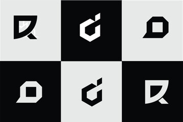 letter D with arrow icon logo vector design template concept, creative letter D logo design template