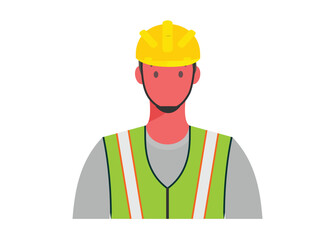 Construction worker figure. Simple flat illustration.