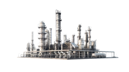 Oil Refinery on transparent background
