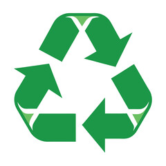 recycle symbol on green background