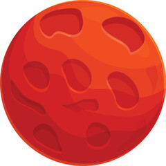 Cartoon red planet with craters is floating in the solar system © nsit0108