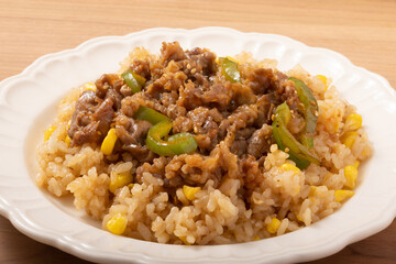 ビーフガーリックライス