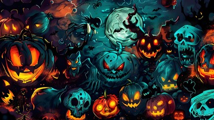 Spooky Halloween themed wallpaper