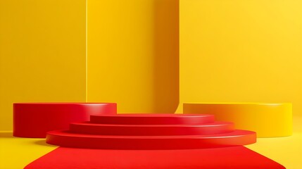 Obraz premium Luxury product display podium in minimalist scene
