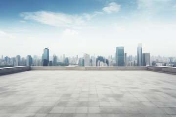 Obraz premium modern cityscape with copy space under blue sky