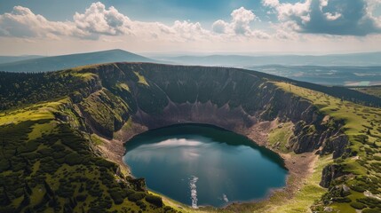 Obraz premium Saint Ana volcanic lake in Tusnad Romania, ai