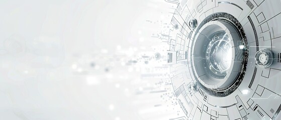 Obraz premium Abstract Technology Background with Circular Design and White Blur