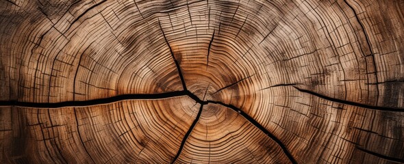 Fototapeta premium Mesmerizing Close-Up of a Tree Trunk's Detailed Growth Rings and Textures