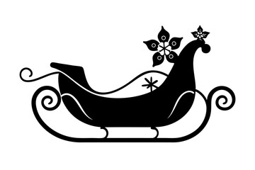 Santa Claus sleigh vector silhouette
