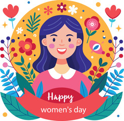 Happy Women's day card illustration