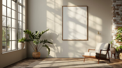 Blank Wall Calendar on a Neutral-Colored Wall: Ideal for Personal or Business Use