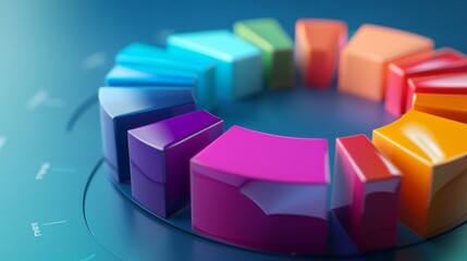 Obraz premium 3D circular bar chart with colorful segments, displaying the distribution of operating expenses.