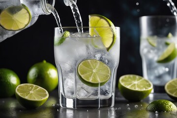 Fototapeta premium mojito cocktail on wooden table