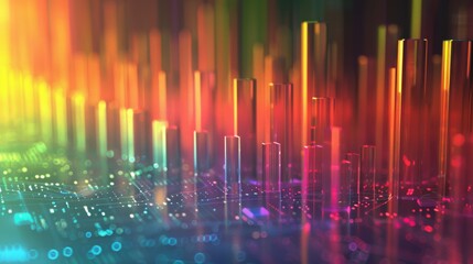 3D histogram with transparent bars, showing frequency distribution of data.