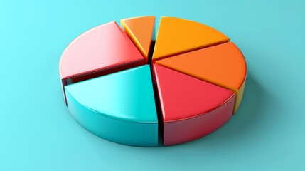 Obraz premium 3D pie chart showing market share distribution among key competitors in a business model.