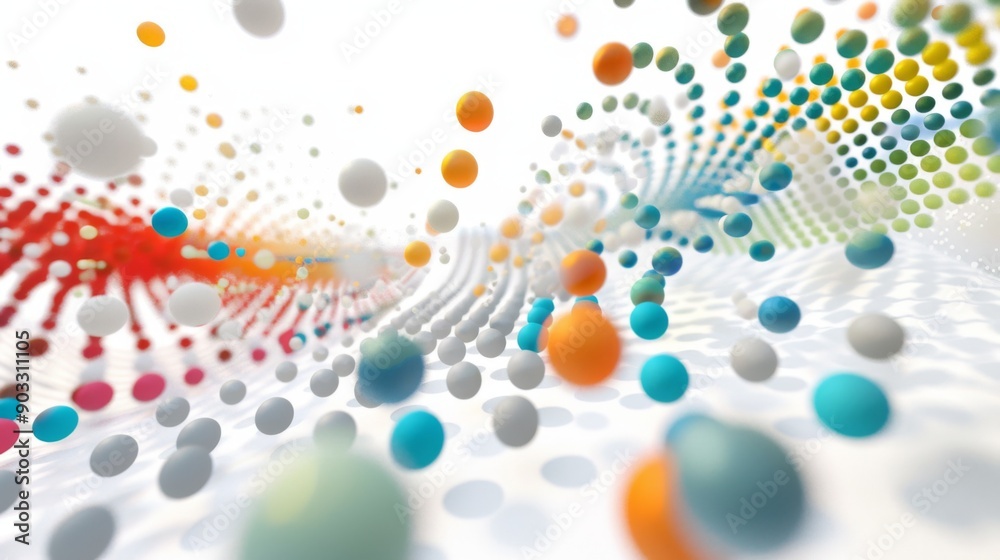 Leinwandbilder 3D scatter plot with colored spheres, showing data points in three-dimensional space.