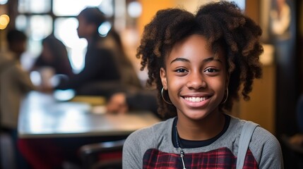 portrait of person in cafe