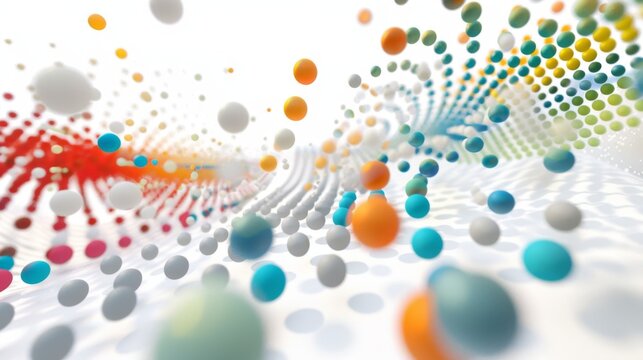 3D scatter plot with colored spheres, showing data points in three-dimensional space.