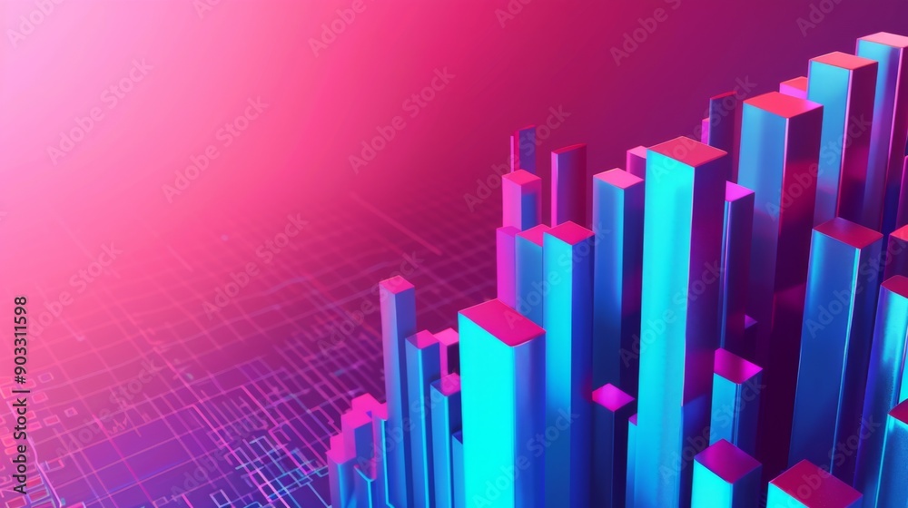 Poster 3d waterfall chart showing the impact of various factors on net profit.