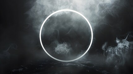 Bright Glowing Circle in the Dark with Cool Effects