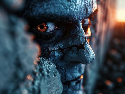Scary monsters lurking in the shadows, Horror, Dark tones, Digital painting