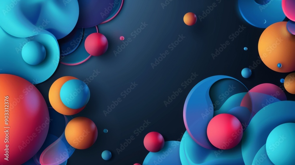 Poster a 3d background with floating abstract shapes and subtle gradients