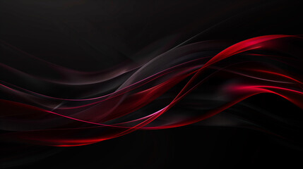 Fototapeta premium Elegant Black Background with Subtle Deep Red and Platinum Highlights