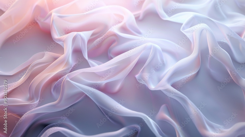 Poster a 3d abstract background of overlapping translucent layers with soft lighting.