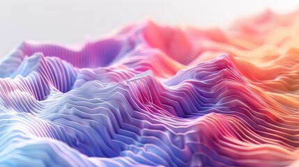 A 3D surface plot with a smooth gradient, illustrating complex data relationships