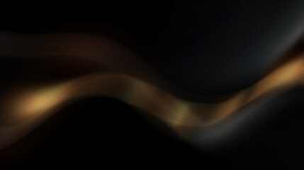 Abstract golden light streaks on a black background.
