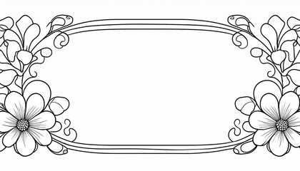 Obraz premium black and white frame with flowers