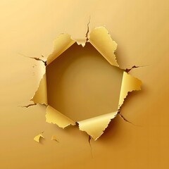 Torn Paper Illustration with a Gold Background