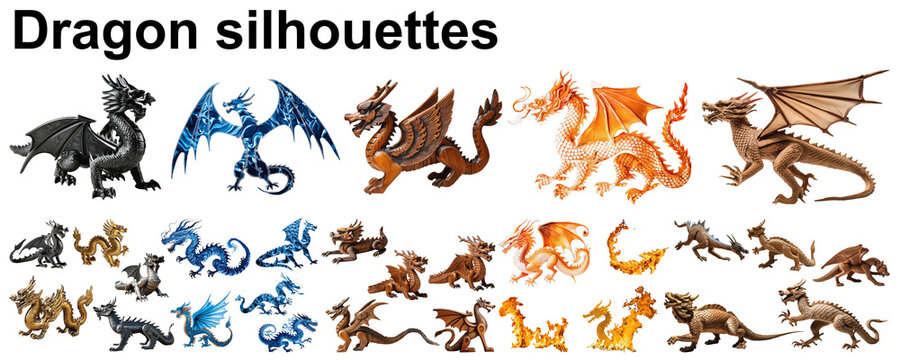 dragon silhouette dragoon collection astrology set group
