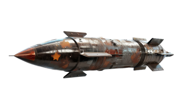 Missile bomb on transparent background
