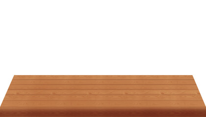 Illustration of wooden countertop, tabletop, isolated on transparent background, PNG, frame, border, wood, board, product display,