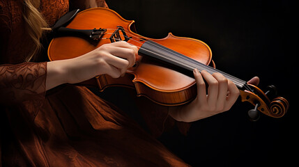 Woman's Hand Playing the Violin Art