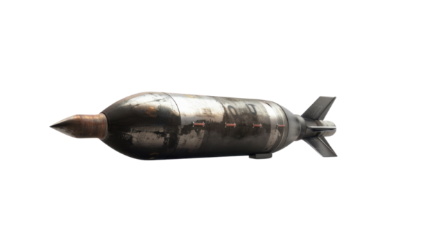 Missile bomb on transparent background