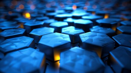 Obraz premium 3D background with hexagons illuminated from within creating a luminous effect