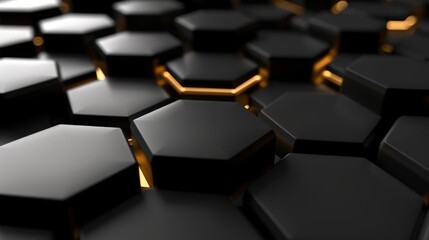 Fototapeta premium 3D background with hexagons illuminated from within creating a luminous effect