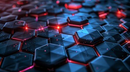 Fototapeta premium Dynamic 3D hexagon background with interactive elements and smart technology themes