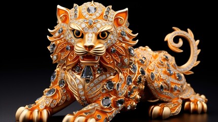 dragon head on a black background