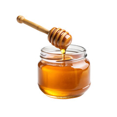 honey in a jar and spoon
