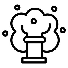 Smoking industrial icon. Dirty production destroying ecology with air pollution.