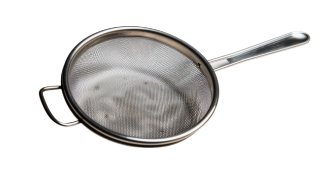 Mesh strainer on transparent background
