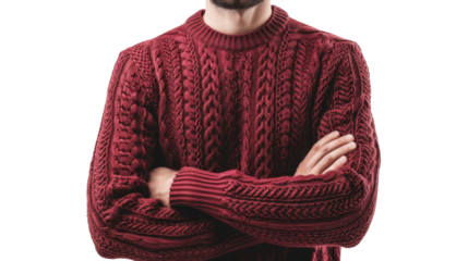 Winter men's sweater on transparent background