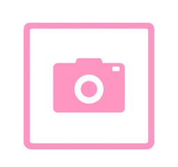 シンプルなピンク色のカメラマーク